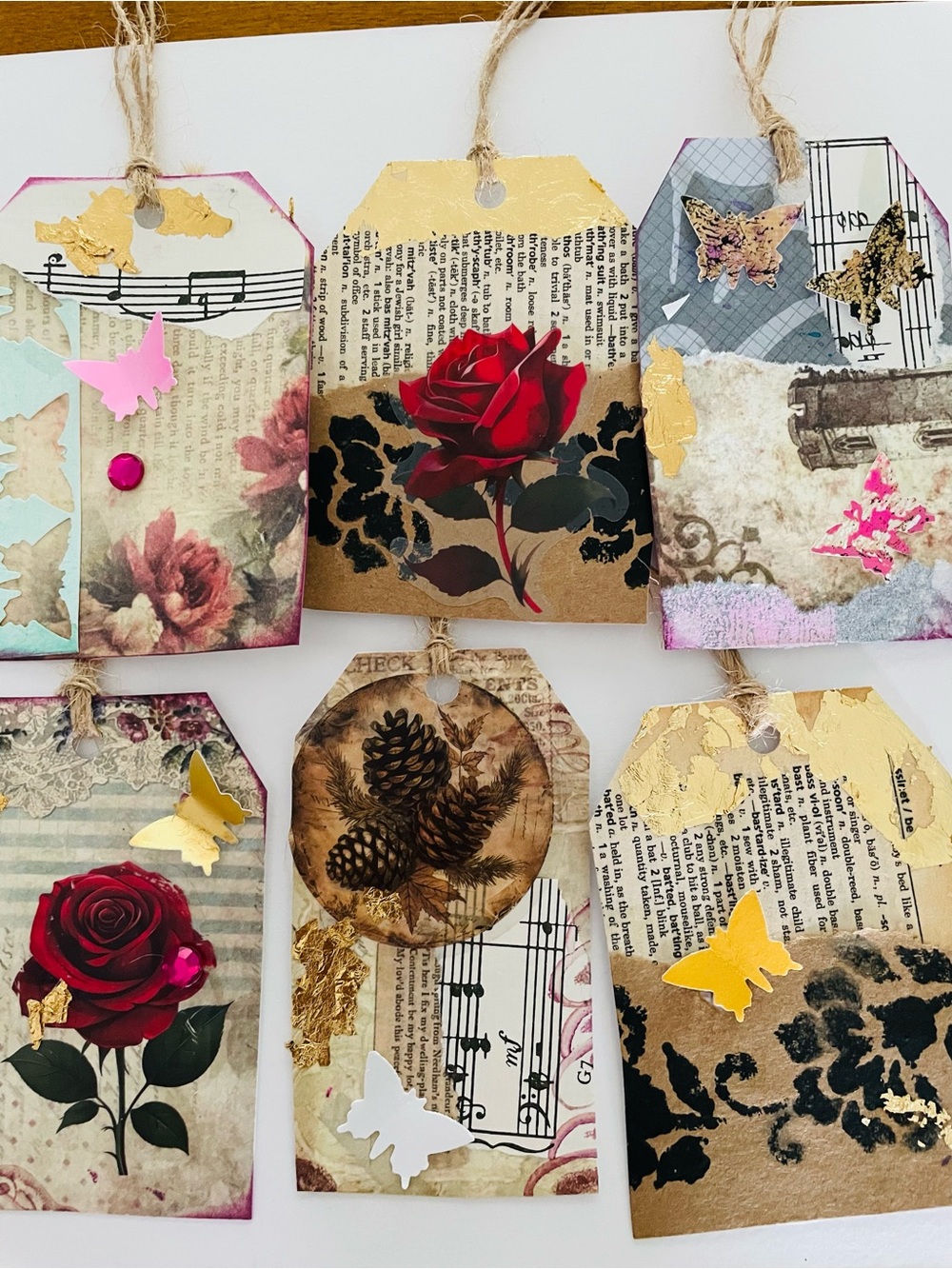 8 Vintage Victorian collage gift tags